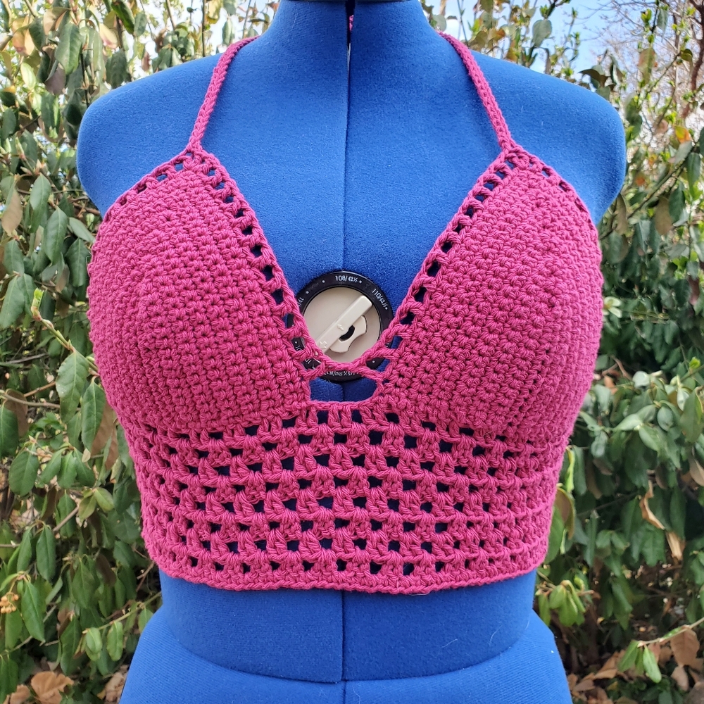 Custom Crochet Summer Beach Halter Boho Top
